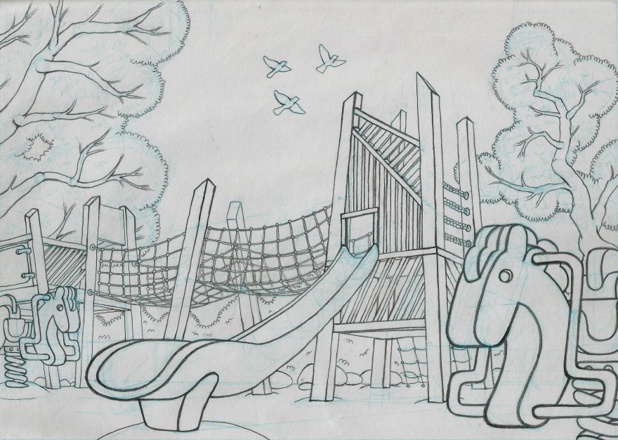 Terry Ibele Outdoor Park Line Drawing