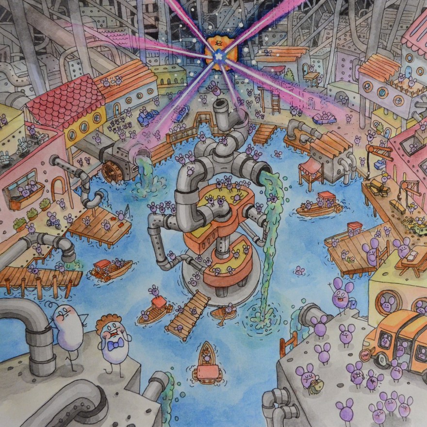 Terry Ibele Personal Watercolour Mouse Village