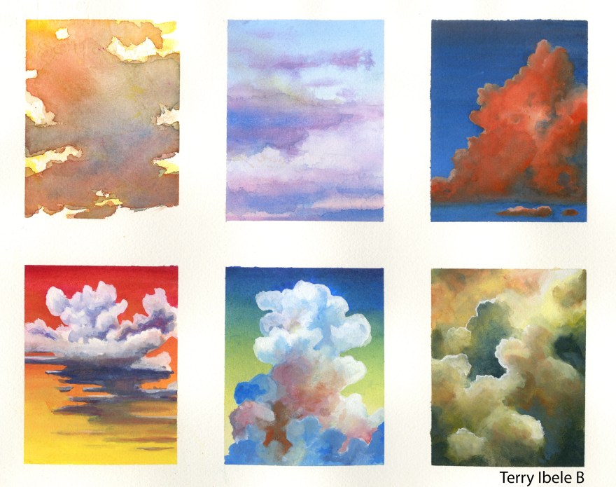 Sheridan Animation Student Gouache Cloud Studies